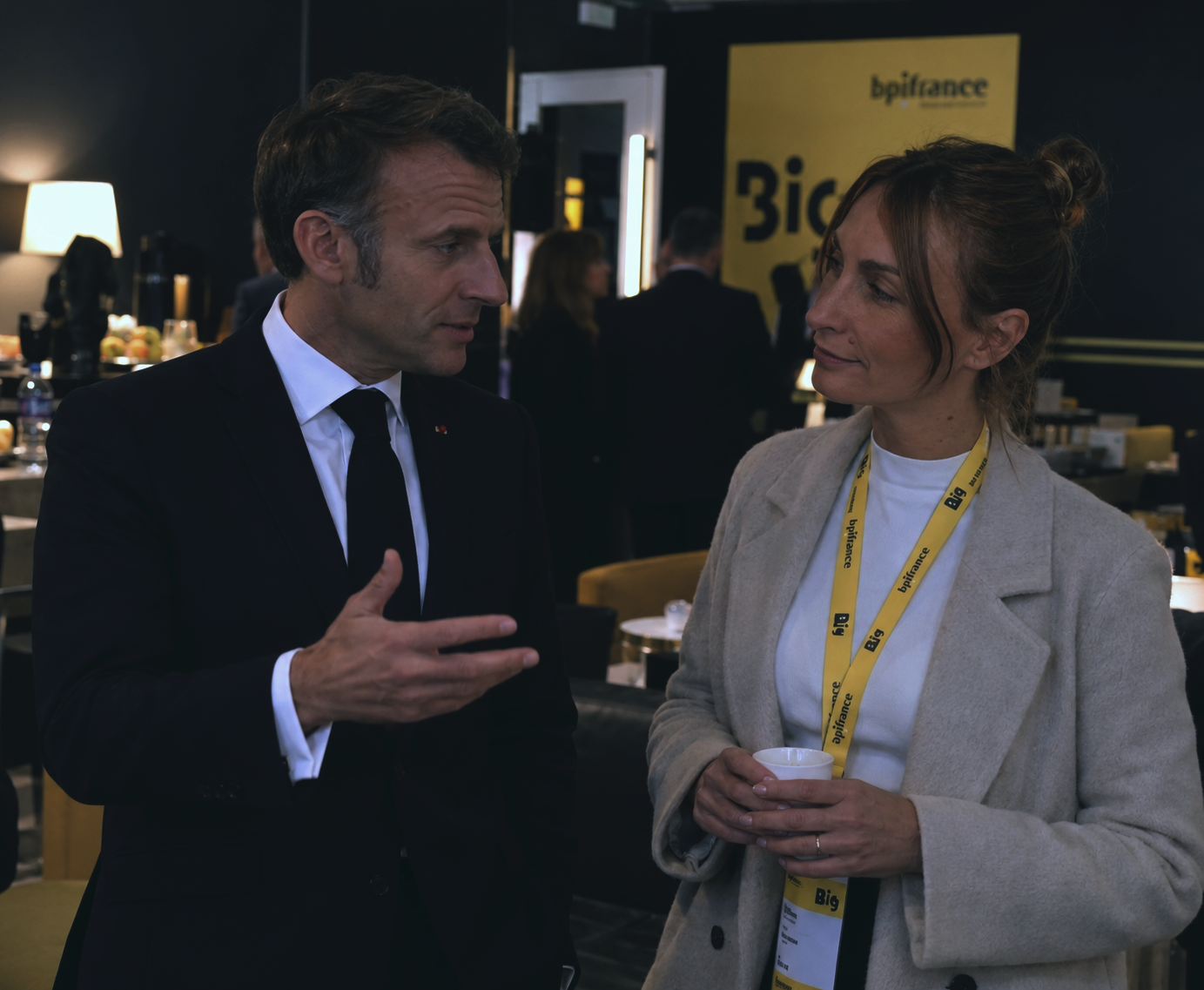 Cécilia Guibergia avec Emmanuel Macron — BiG by Bpifrance
